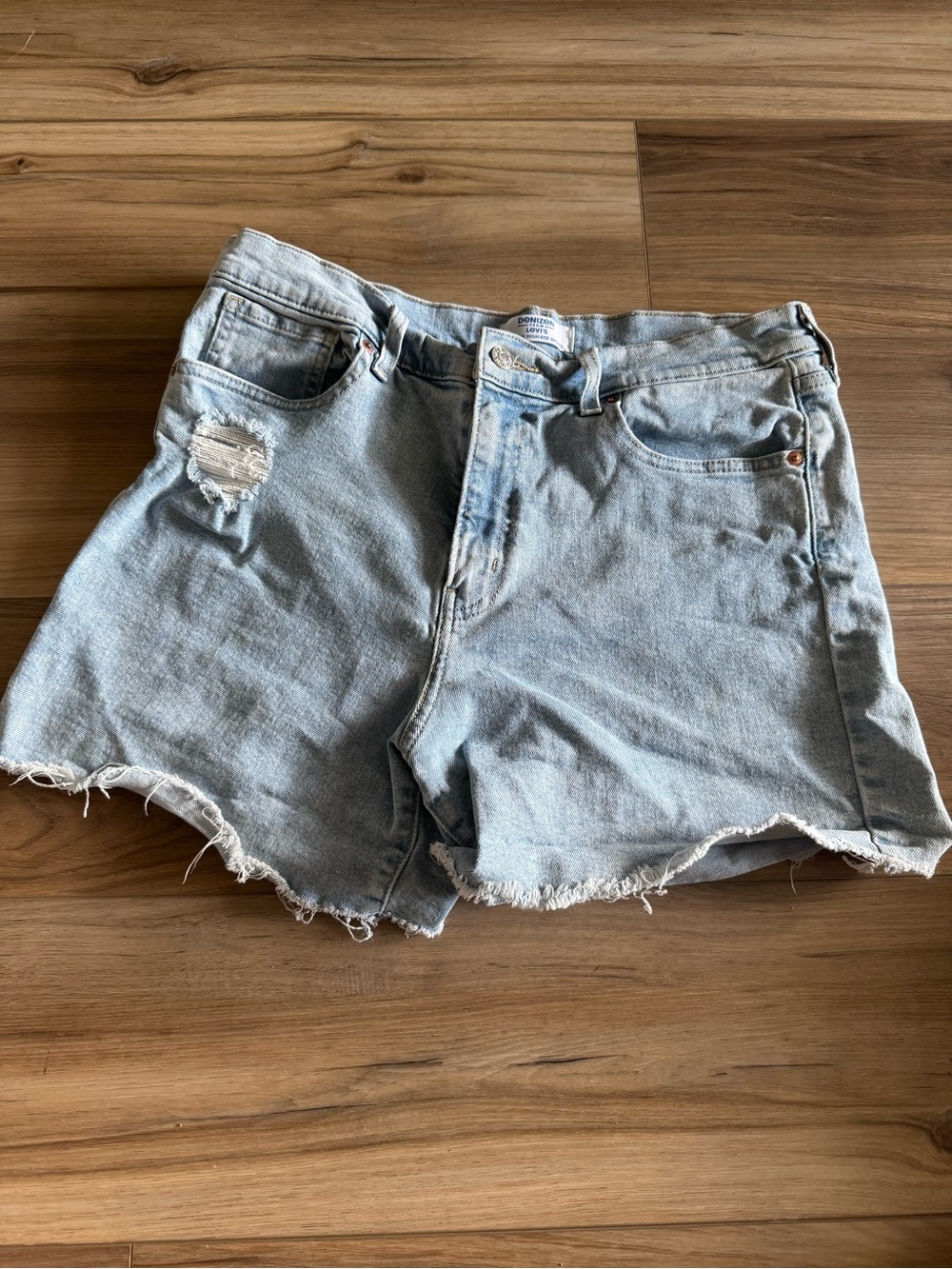 Denizen from Levi's Light Blue Distressed Denim Cutoff Shorts